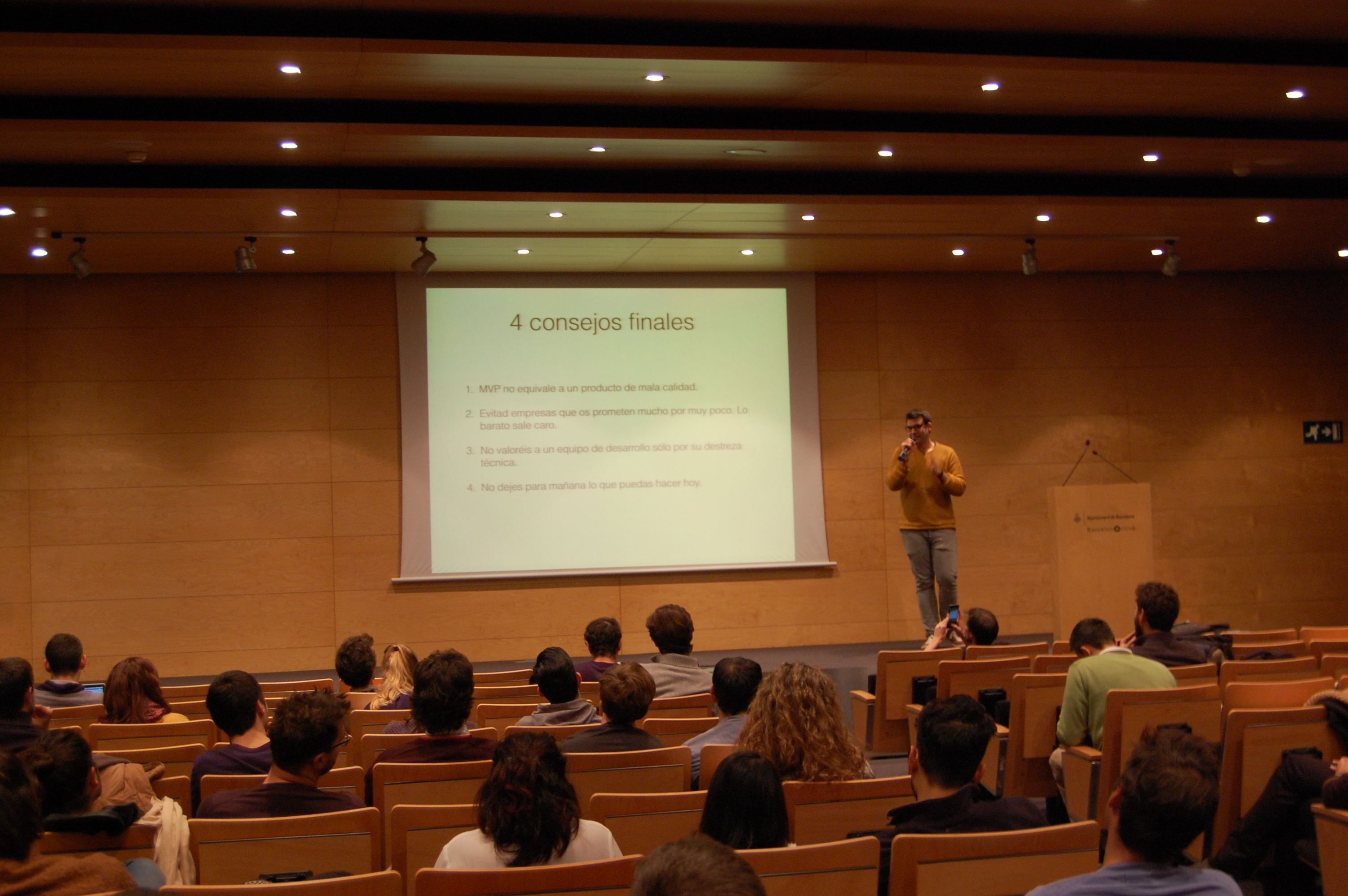 Our CTO Xavi giving a keynote at Startup Grind